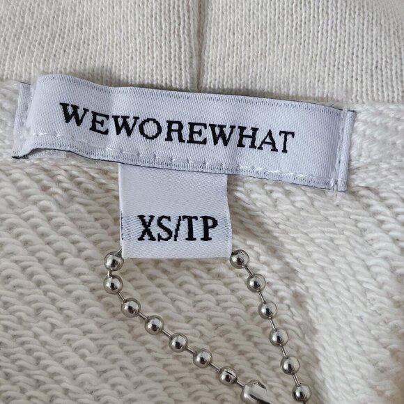 2/$50 WeWoreWhat Off-White Oversized Hoodie Size XS | Cozy Casual Sweatshirt - Picture 5 of 8